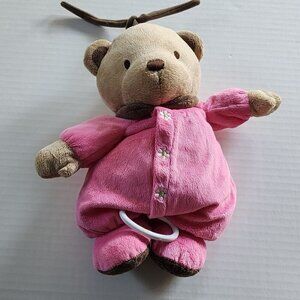 Carter's Pink bear musical pull toy Rock a bye baby